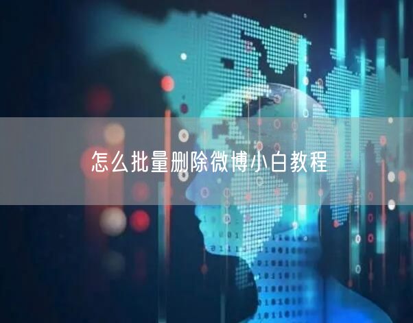 怎么批量删除微博小白教程