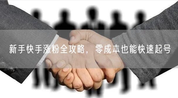 新手快手涨粉全攻略，零成本也能快速起号