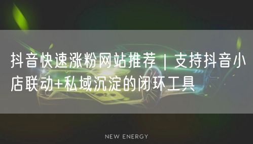 抖音快速涨粉网站推荐｜支持抖音小店联动+私域沉淀的闭环工具