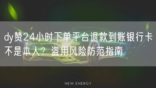 dy赞24小时下单平台退款到账银行卡不是本人？盗用风险防范指南
