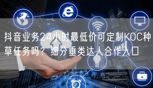 抖音业务24小时最低价可定制KOC种草任务吗？细分垂类达人合作入口
