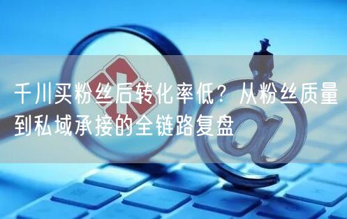 千川买粉丝后转化率低？从粉丝质量到私域承接的全链路复盘