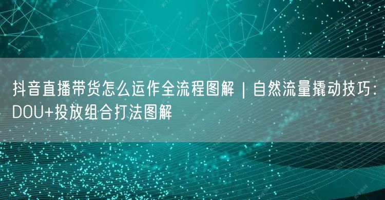 抖音直播带货怎么运作全流程图解｜自然流量撬动技巧：DOU+投放组合打法图解