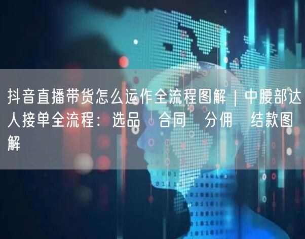 抖音直播带货怎么运作全流程图解｜中腰部达人接单全流程：选品→合同→分佣→结款图解