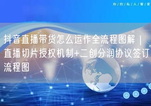 抖音直播带货怎么运作全流程图解｜直播切片授权机制+二创分润协议签订流程图